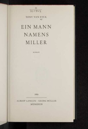 Ein Mann namens Miller : Roman