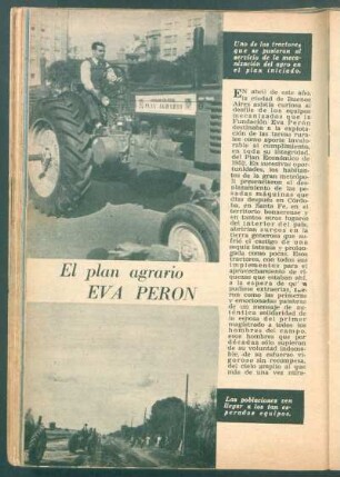 El plan agrario "Eva Perón"