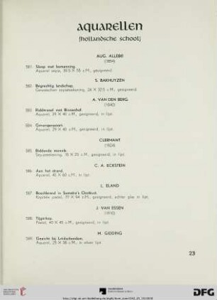 Aquarellen (Nr. 581-643)