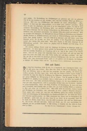 Lob und Tadel