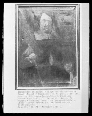 Graf Hugo von Königsegg-Rothenfels, Gründer des Klosters um 1646