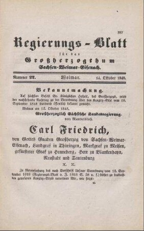 Nr. 27 : 14. Oktober 1848