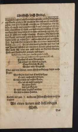 Endlich und zum V. wollen wir Jesum Christum noch betrachen Als einen treuen und beständigen Rath.
