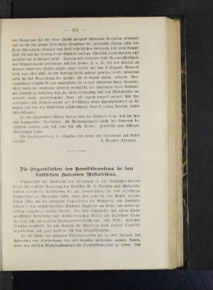 Die Organisation des Sanitätswesens in den britischen Kolonien Westafrikas.