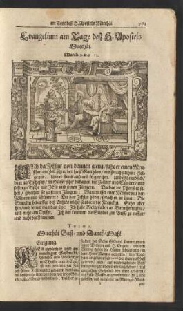 Evangelium am Tage desz H. Apostels Matthäi. ...