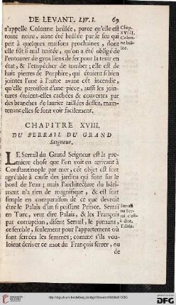 Chapitre XVIII: Du Serail du Grand Seigneur