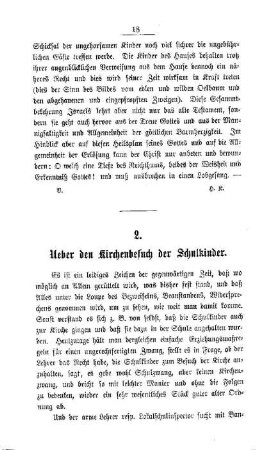 Ueber den Kirchenbesuch der Schulkindern