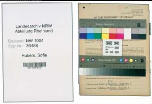 Entnazifizierung Sofie Hubers , geb. 23.09.1892 (Gastwirtin)