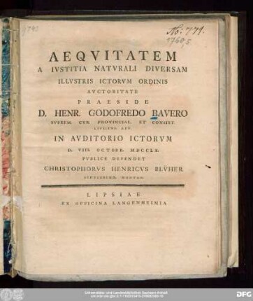 Aeqvitatem A Ivstitia Natvrali Diversam