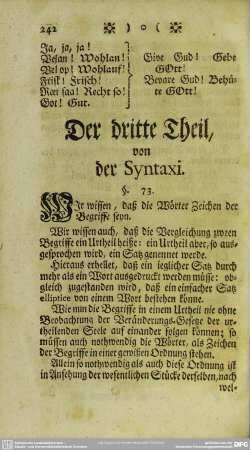 Der dritte Theil, von der Syntaxi