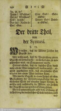 Der dritte Theil, von der Syntaxi