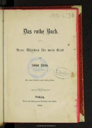Das rothe Buch : neue Märchen für mein Kind