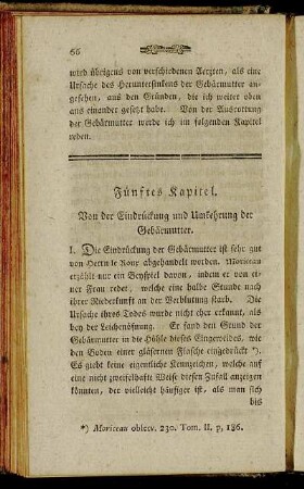 Fünftes Kapitel. Von der Eindrückung und Umkehrung der Gebärmutter.