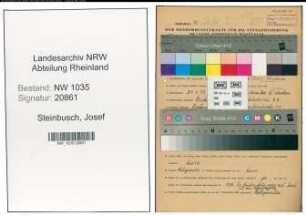 Entnazifizierung Josef Steinbusch , geb. 29.04.1892 (Steiger)