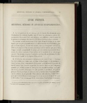 Livre premier. Définitions, méthodes et appareils d'expérimentation.