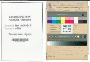Entnazifizierung Agnes Zimmermann , geb. 04.03.1898 ()