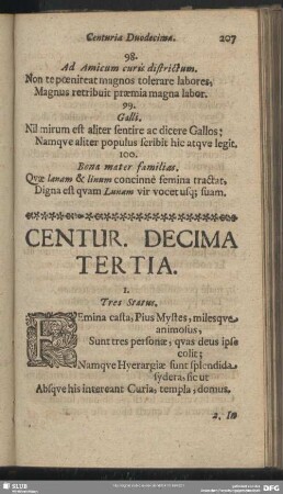 Centur. Decima Tertia
