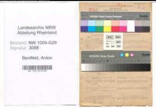 Entnazifizierung Anton Bentfeld , geb. 21.12.1893 (Bahnsekretaer)