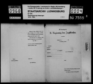 Grundstocksverwaltung und Schuldenwesen der Amtskörperschaft Gaildorf