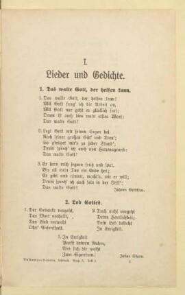 I. Lieder und Gedichte