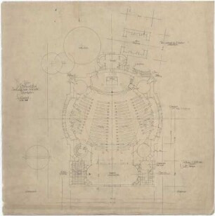 Gsaenger, Gustav; Kassel (Hessen); Kreuzkirche, Wiederaufbau - Tektur zum Wiederaufbau, Eingabeplan (Grundriss EG)