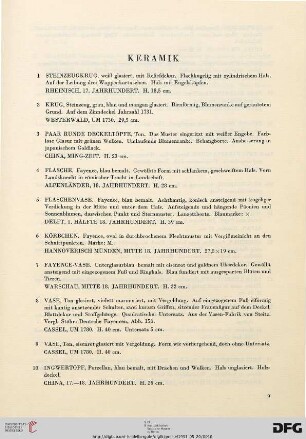 Keramik (Nr. 1-21)