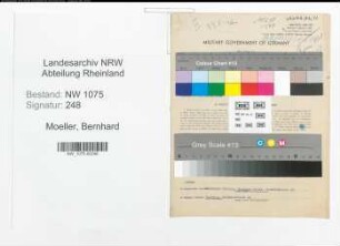 Entnazifizierung Bernhard Moeller , geb. 10.03.1911 (Angestellter)