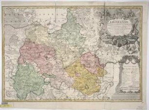 Karte vom Fürstentum Liegnitz, 1:100 000, Kupferstich, 1736