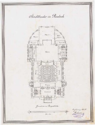 Stadttheater, Rostock Ausführungsprojekt: Grundriss Parkett