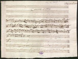 Sonatas, vl (2), org, PasD 11, G-Dur - BSB Mus.ms. 14535 : [caption title:] Concerto Secondo
