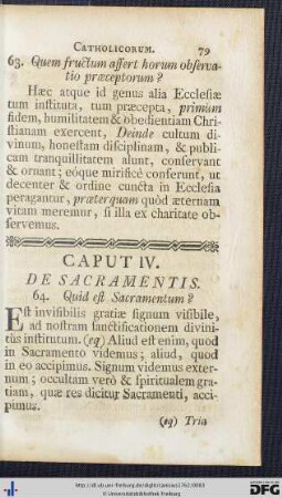Caput IV. De Sacramentis.