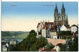Meißen. Albrechtsburg und Dom vom Schottenberg