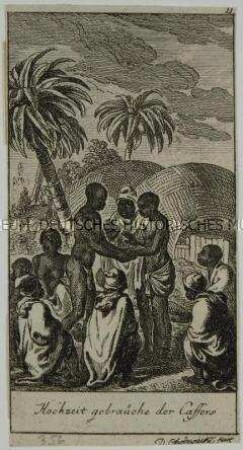Illustrationsfolge "Hochzeits-Gebräuche bei verschiedenen Völkern", Blatt 11 (von 12) - erschienen im "Gothaischen Hofkalender" 1781