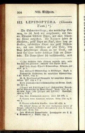 III. Lepidoptera. (Glossata Fabr.)