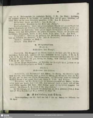 D. Schulanfang nach Ostern