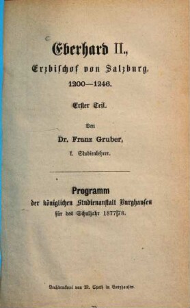 Eberhard II., Erzbischof von Salzburg : 1200 - 1246, 1