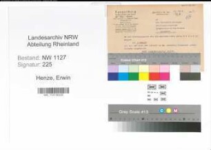 Entnazifizierung Erwin Henze , geb. 13.05.1921 (Polizist)