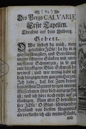 Des Bergs Calvariæ Erste Capellen. - Herabgang von dem Berg Calvariæ Sechste Capellen.