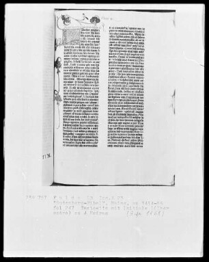 Eines der zwölf erhaltenen Pergamentexemplare der 42-zeiligen Bibel Gutenbergs — Band 1 der Gutenberg-Bibel — Initiale L(Iber esdre), Folio 247recto
