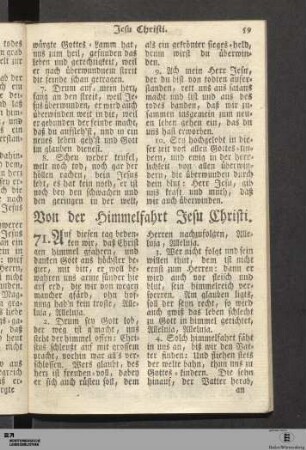 Von der Himmelfahrt Jesu Christi.