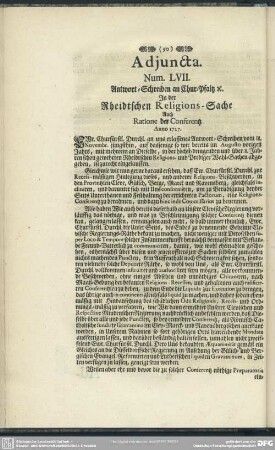 Adjuncta Num. LVII. [- Num. CVI.]