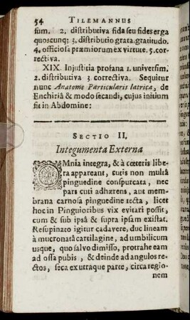 Sectio II. Integumenta Externa