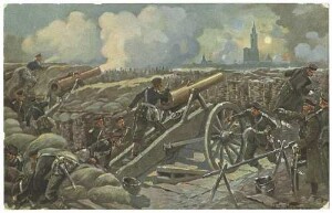 Eroberung der Stadt Straßburg vom 13. August bis 28. September 1870: Beschiessung der Stadt Straßburg durch preuss. Artillerie aus Verschanzung heraus