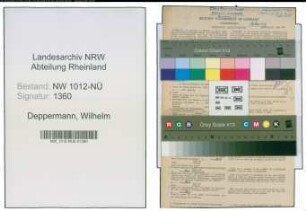 Entnazifizierung Wilhelm Deppermann , geb. 15.11.1906 (Schachtmeister)