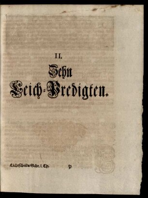 II. Zehn Leich-Predigten