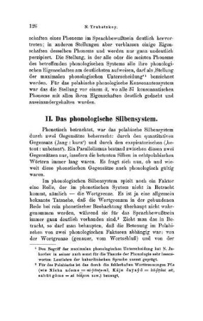 II. Das phonologische Silbensystem
