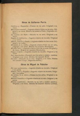 Obras de Miguel de Palacios