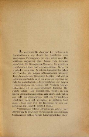 Beitrag zum pathologischen Längenwachstum der langen Extremitätenknochen