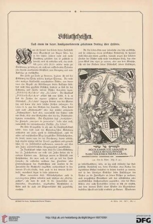Bibliothekzeichen: nach einem im bayer. Kunstgewerbeverein gehaltenen Vortrag über Exlibris