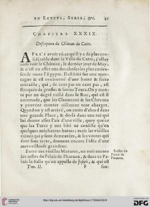 Chapitre XXXIX: Description du Château du Caire